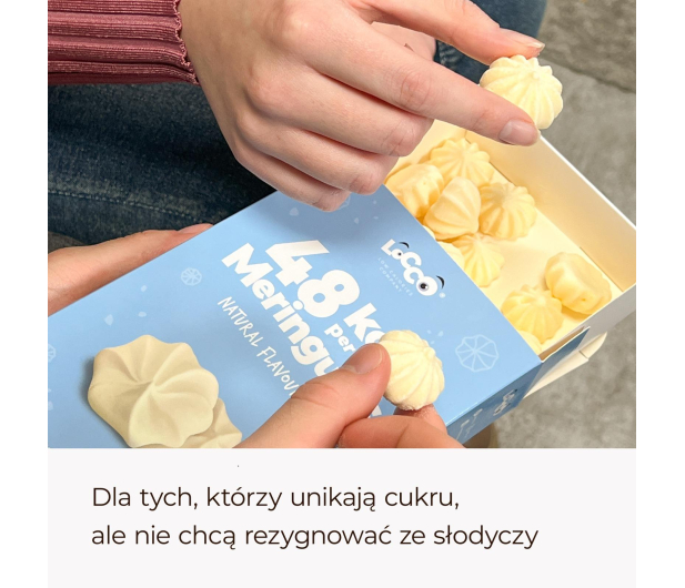 LOCCO 48 kcal Niskokaloryczne bezy proteinowe Naturalne - 1503766 - zdjęcie 6